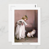 Weihnachten Rose: Puss in der Ecke Postkarte (Vorne/Hinten)