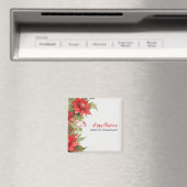 Weihnachten Rose Wasserfarbe | Ihr Name Magnet (In Situ (Geschirrspüler))