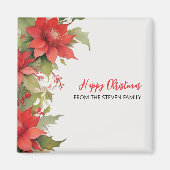 Weihnachten Rose Wasserfarbe | Ihr Name Magnet (Vorne)