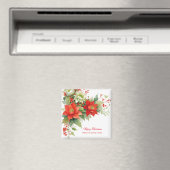 Weihnachten Rose Wasserfarbe | Ihr Name Magnet (In Situ (Geschirrspüler))