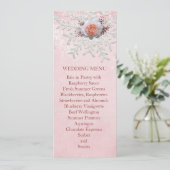 Weihnachten Rosen Schneeflocken Hochzeitsmenü Menükarte (Stehend Vorderseite)