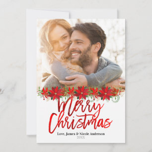 Weihnachten Rot Folie Moderne Florale Feiertags Fo