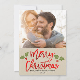 Weihnachten Rot Folie Moderne Schrift Feiertags Fo