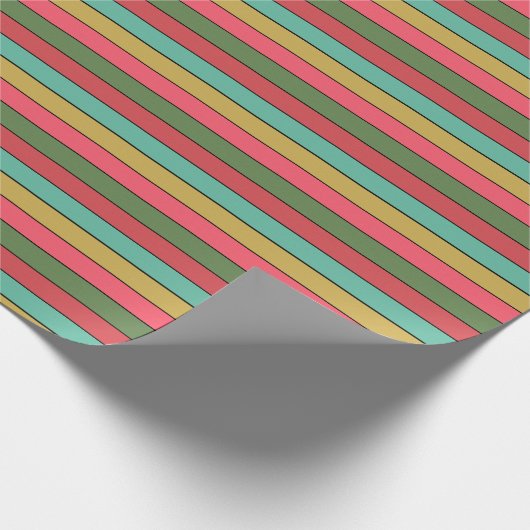 Weihnachten Rot Gold Grüne Farbe auf Aquarellpapie Geschenkpapier (Ecke)