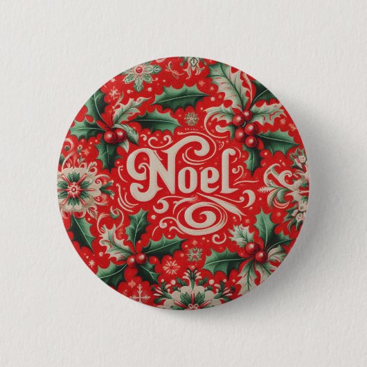 Weihnachten Rot & Grün Button (Vorderseite)