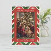 Weihnachten Rot Grün Chevron 5 Benutzerdefiniertes (Stehend Vorderseite)