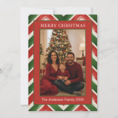 Weihnachten Rot Grün Chevron Benutzerdefiniertes F (Vorderseite)