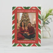 Weihnachten Rot Grün Chevron Benutzerdefiniertes F (Stehend Vorderseite)