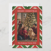 Weihnachten Rot Grün Chevron Zwei Foto (Vorderseite)