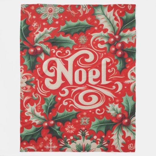 Weihnachten Rot & Grün Fleecedecke (Vorderseite)