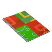 Weihnachten Rot Grün Geometrisch Notizblock (Rechte Seite)