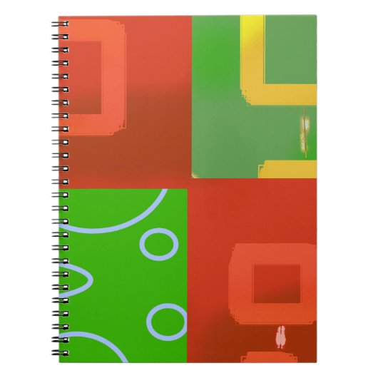 Weihnachten Rot Grün Geometrisch Notizblock (Vorderseite)