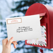 Weihnachten Rot Grün Gestreifte Rücksendeadresse