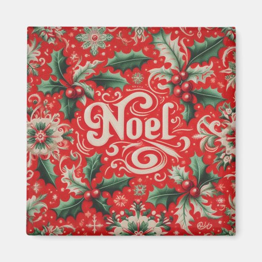 Weihnachten Rot & Grün Magnet (Vorne)