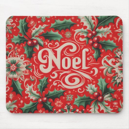 Weihnachten Rot & Grün Mousepad (Vorne)