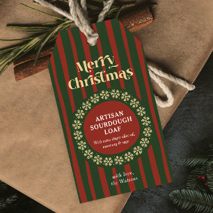 Weihnachten Rot Grün Streifen Handgemachte Geschen Geschenkanhänger