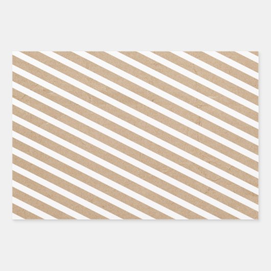 Weihnachten Rot Grün & Weiß Streifen Rustikale Kra Geschenkpapier Set (Vorderseite 3)