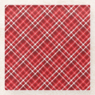 Weihnachten Rot Kariertes Muster Design-62667 Glasuntersetzer