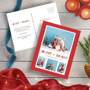 Weihnachten Rot Merry und Bright Foto Collage