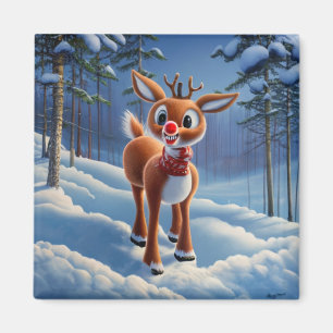 Weihnachten Rot-Nase-Rentier Magnet