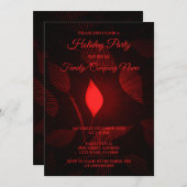 Weihnachten Rot Schwarz Elegante Feiertage Einladung (Vorne/Hinten)