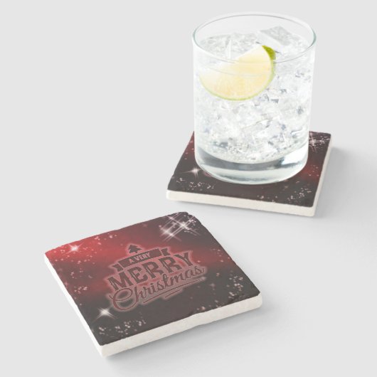 Weihnachten rot steinuntersetzer (Seitenansicht)