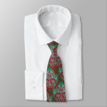 Weihnachten rot und grün boho NeckTie