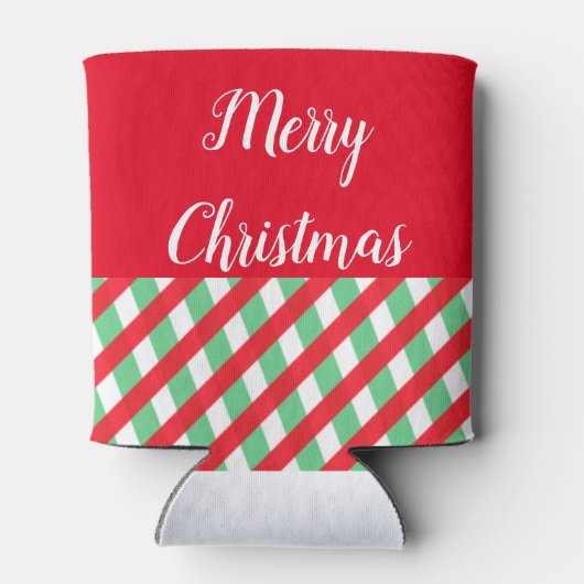 Weihnachten rot und grün Cooler Dosenkühler (Rückseite)