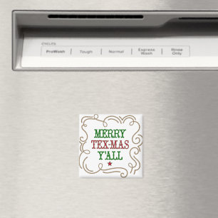 Weihnachten Rot und Grün Merry Tex-Mas Y'all Magnet