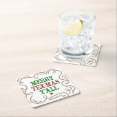 Weihnachten Rot und Grün Merry Tex-Mas Y'all Rechteckiger Pappuntersetzer (Vor Ort)