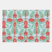 Weihnachten Rot und Grün Muster Geschenkpapier Set (Vorderseite 3)