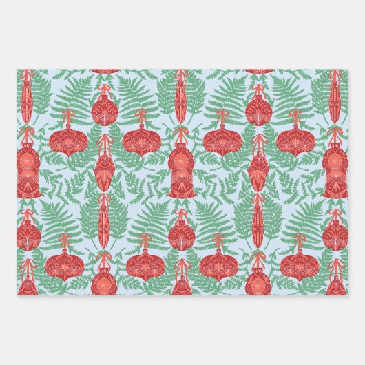 Weihnachten Rot und Grün Muster Geschenkpapier Set (Vorderseite 3)