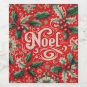 Weihnachten rot und grün weinetikett (Einzelnes Label)