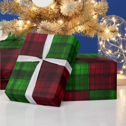 Weihnachten rot und grüner Tartan. Geschenkpapier (Feiertage)