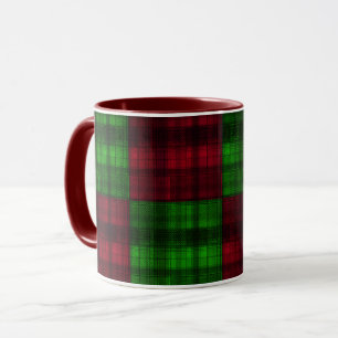 Weihnachten rot und grüner Tartan. Tasse