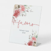 Weihnachten Rot und Rosa Blume Duschfavoriten Sockelschild (Vorderseite)