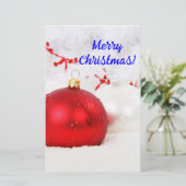 Weihnachten Rot und Weiß frohe Weihnachten III Briefpapier (Stehend Vorderseite)