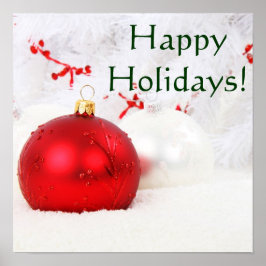 Weihnachten - Rot und Weiß - Happy Holidays I Poster
