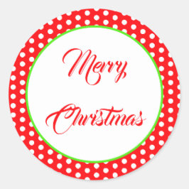 Weihnachten Rot und Weiß Polka Dot Spot Muster Runder Aufkleber