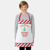 Weihnachten Rot und Weiß Streifen Candy Cane Schürze (Getragen)