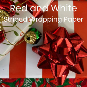 Weihnachten Rot-Weiß-Gestreift Geschenkpapier