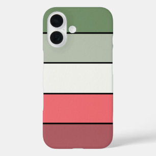Weihnachten Rot Weiß Grün Farbe auf texturiertem P iPhone 16 Hülle