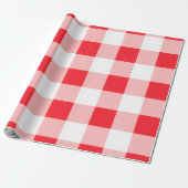 Weihnachten Rot Weiß Karo Geschenkpapier (Ungerollt)