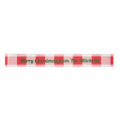 Weihnachten Rot Weiß Karo NAME Satinband (Vorderseite)