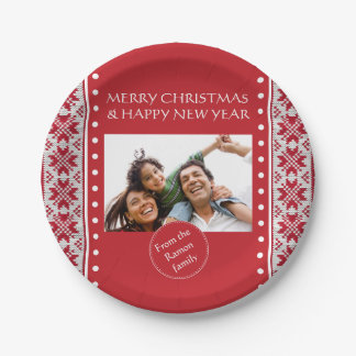 Weihnachten rot/weiß pappteller