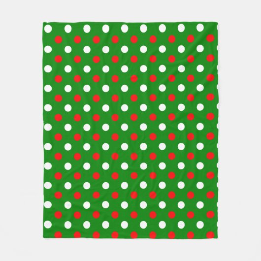 Weihnachten - Rot-Weiß-Punkte-Muster   Fleecedecke (Vorderseite)
