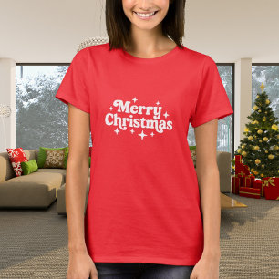 Weihnachten rot weiß retro T-Shirt