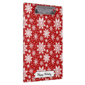 Weihnachten Rot & Weiß Schneeflocke Nahtloses Must Klemmbrett (Rechts)