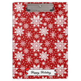 Weihnachten Rot & Weiß Schneeflocke Nahtloses Must Klemmbrett