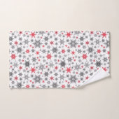 Weihnachten, rot, weiß, Schneeflocken, Winter Badhandtuch Set (Handtuch)